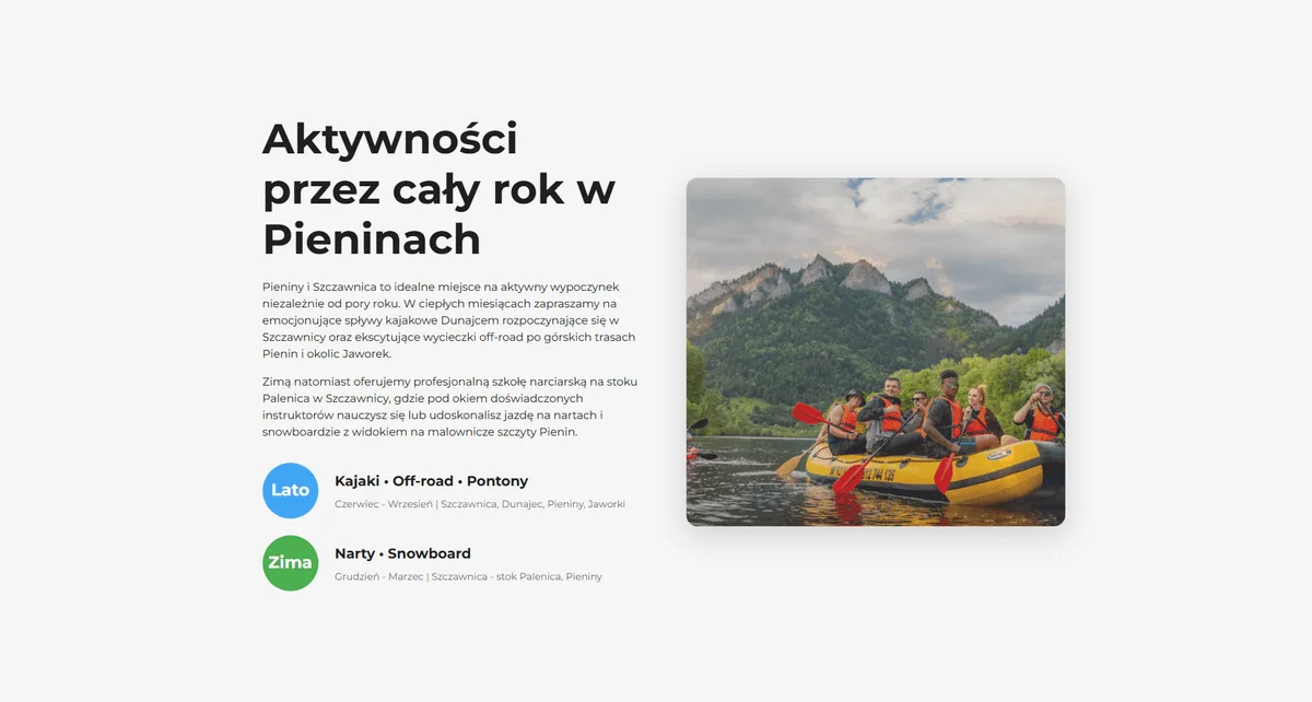 Strona internetowa — Pieniny Ski