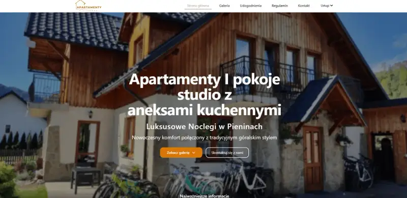 Apartamenty Ciesielka - projekt strony internetowej