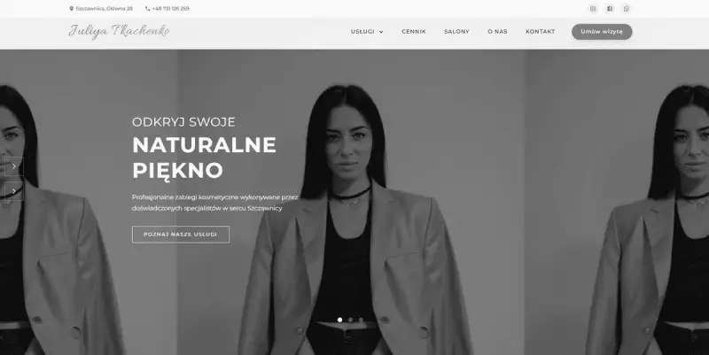 Beauty Salon - Julia Tkachenko - projekt strony internetowej