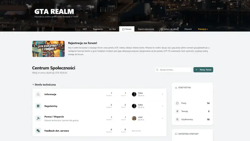 Forum dyskusyjne - projekt strony internetowej