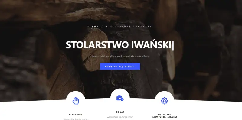 Stolarstwo Iwański - projekt strony internetowej