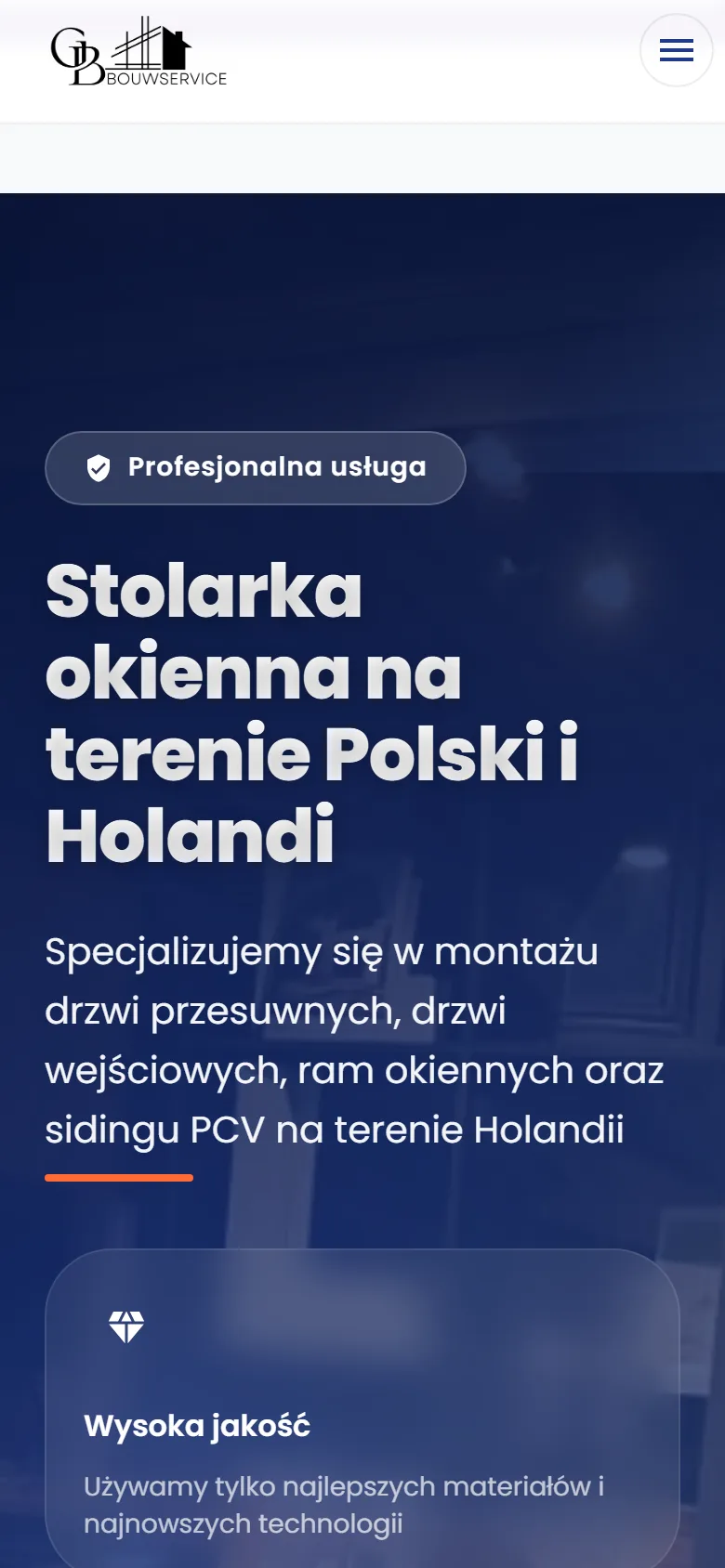 GBBouwservice - widok mobilny