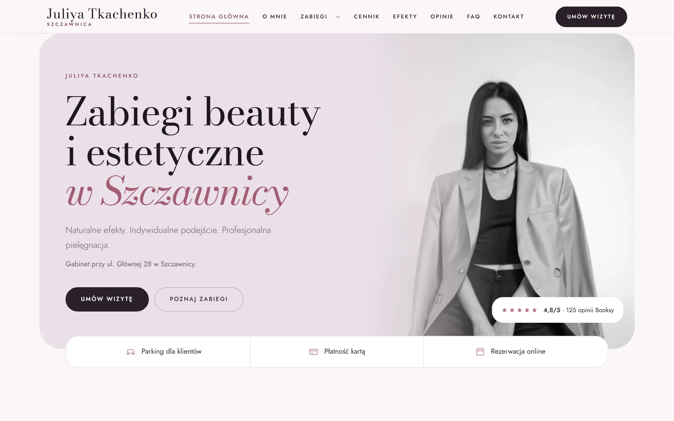 Juliya Tkachenko - realizacja strony internetowej