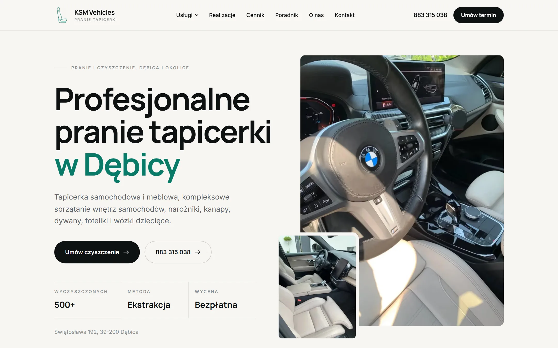 KSM Vehicles - widok strony