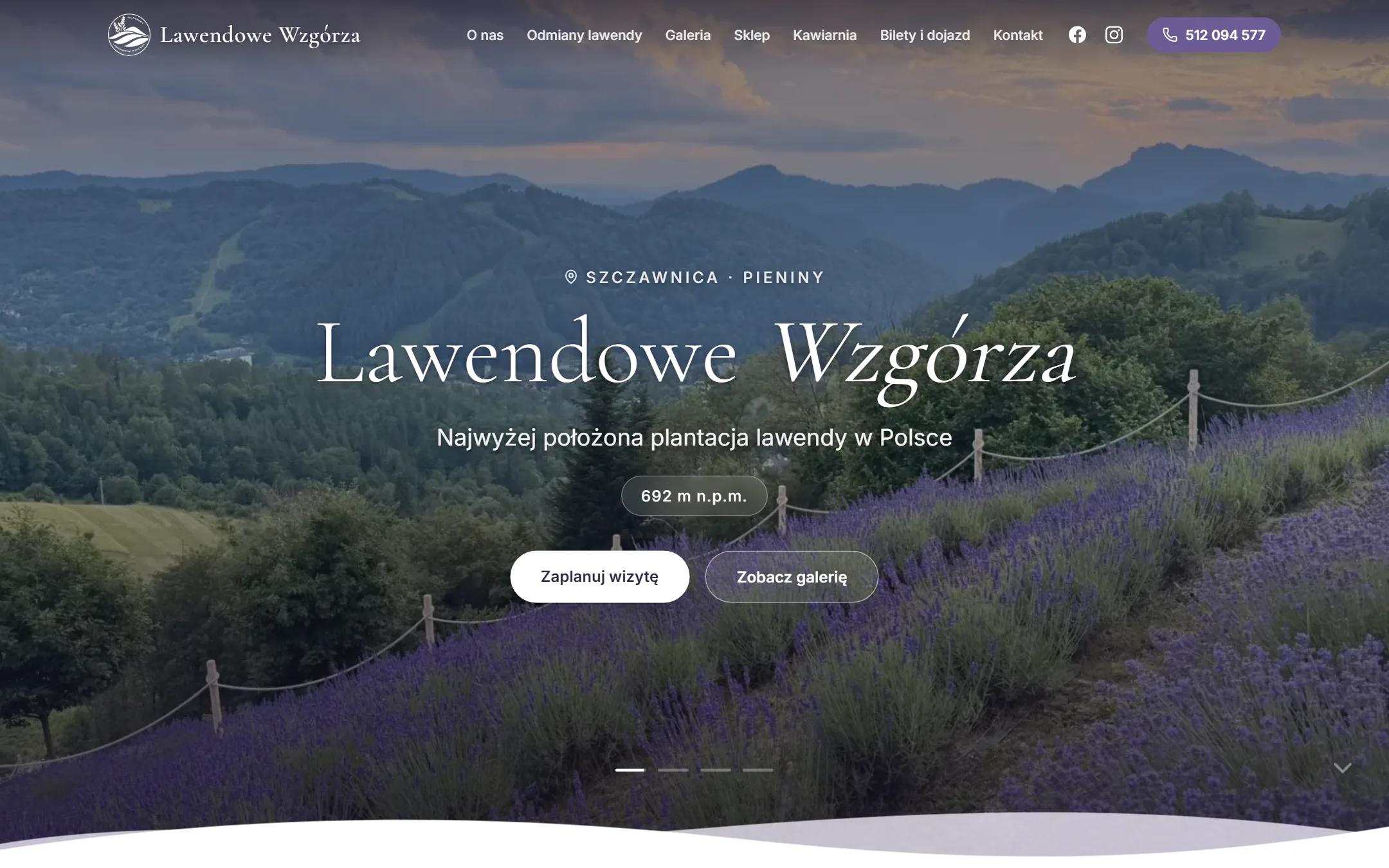 Lawendowe Wzgórza - widok strony