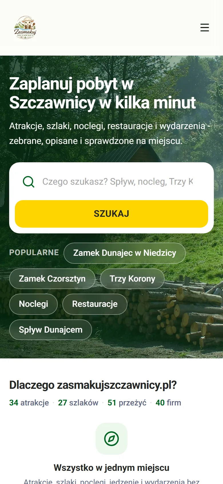 zasmakujszczawnicy.pl - widok mobilny