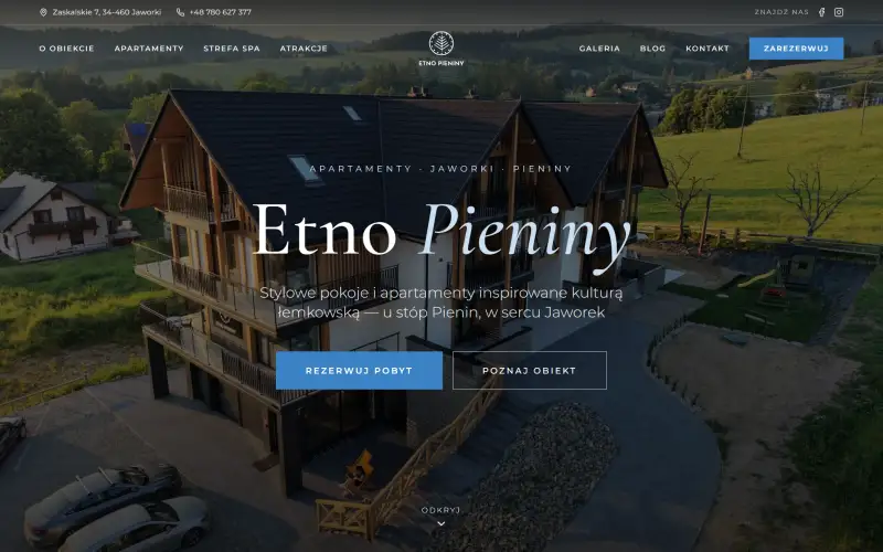 EtnoPieniny - projekt strony internetowej