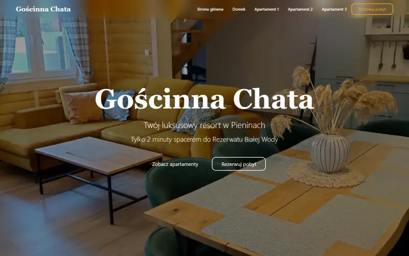 Gościnna Chata Jaworki - projekt strony internetowej
