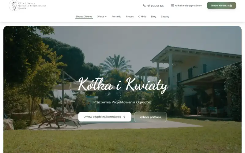Kółka i Kwiaty - projekt strony internetowej
