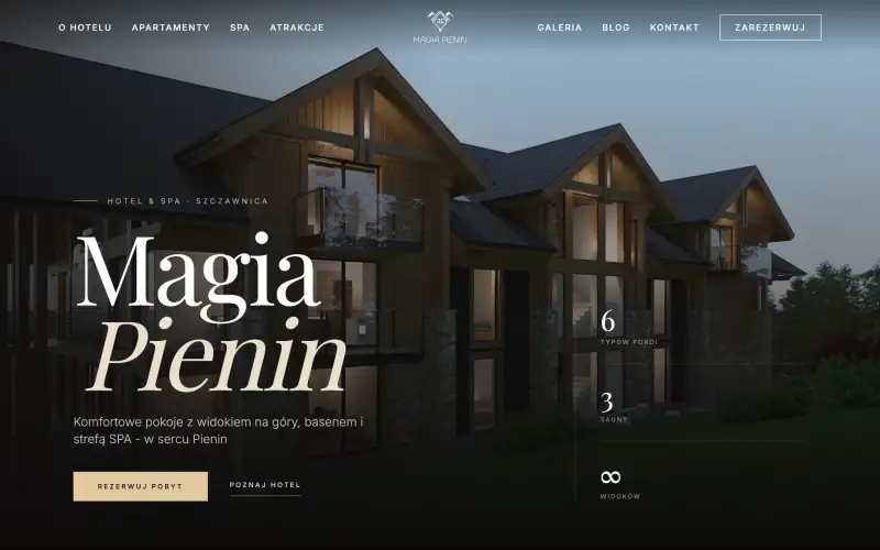 Magia Pienin - projekt strony internetowej