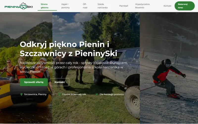 Pieniny Ski - projekt strony internetowej