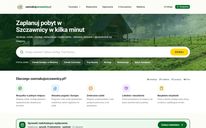 zasmakujszczawnicy.pl - projekt strony internetowej